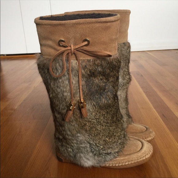 tory burch rabbit fur boots